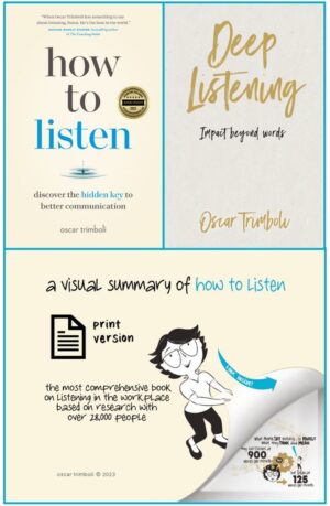 how to listen - paperback version - author signed plus print visual version plus deep listening book and cards